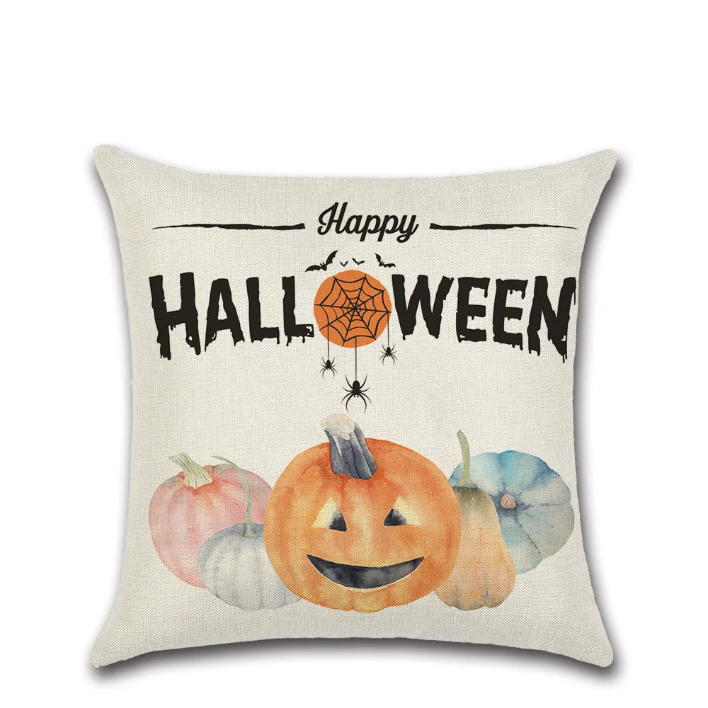 Льняная Наволочка на подушку Хэллоуин декоративная наволочка чехол с тыквой