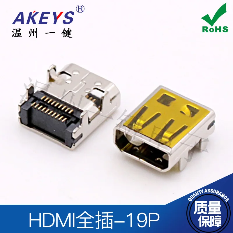 

Гнездовой разъем HDMI типа 19P, микро 4-контактный разъем full plug HD, 10 шт.
