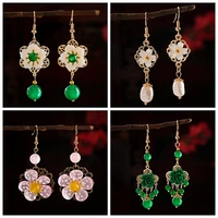 2021 new ancient chinese earrings for women accessories girl pendientes charms earring vintage ear piercing woman jewelry hanfu
