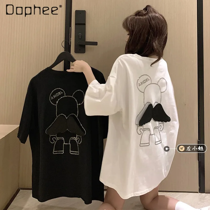 

2021 Spring Summer New Short Sleeves T-shirt Women's Ins Fashionable T-shirt Half Sleeve Loose Thin Top