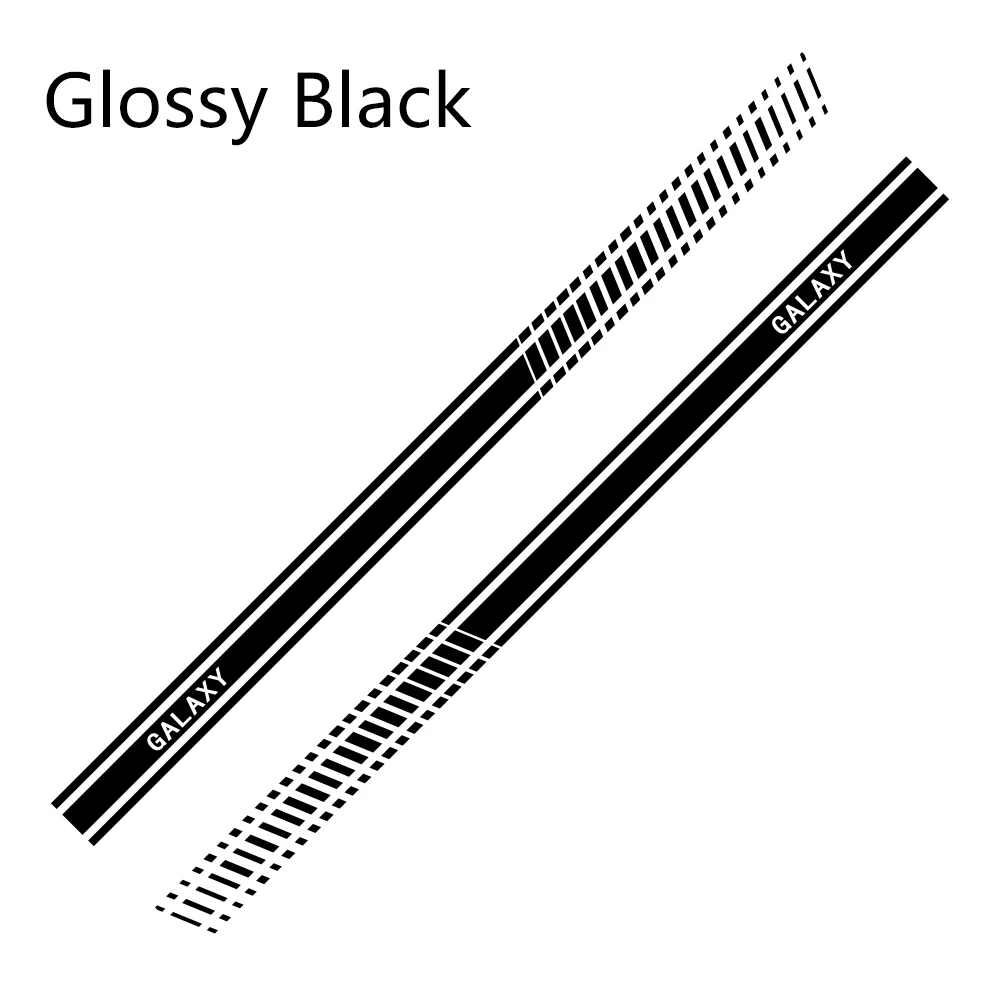 Glossy Black 2 шт. автомобильные длинные боковые полосы наклейки для Ford Galaxy Автомобильная виниловая пленка Стайлинг украшения наклейки автомобильные принадлежности для тюнинга - Название цвета: Glossy Black