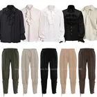 Мужские кофты и брюки в стиле ретро, рубашка в средневековом стиле, эпохи Возрождения, готики, панк, викторианский рыцарь, пиратский принц, Карнавальный костюм для косплевечерние