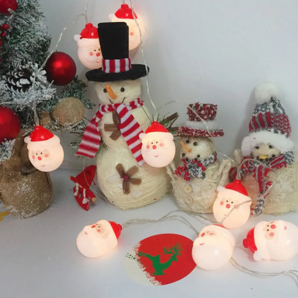 Рождественский ночной декор 2 м гирлянда Сказочный свет 20 светодиодов Санта