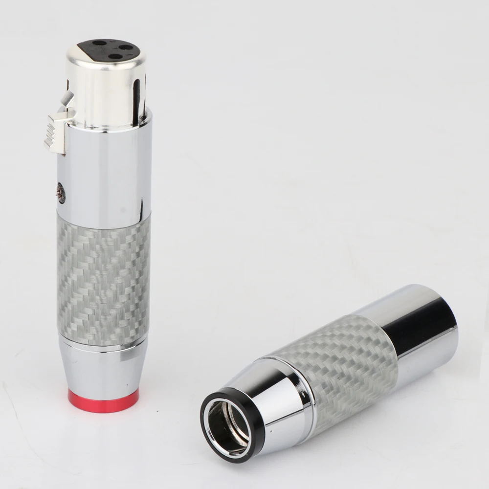 4 шт. Yter из углеродного волокна с серебряным покрытием Соединительный Штепсель XLR