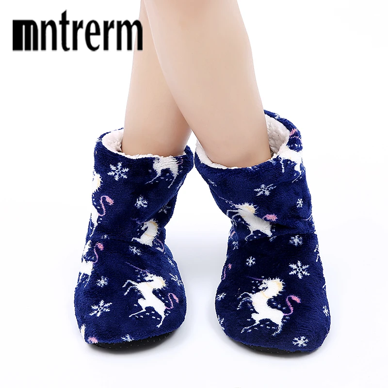 Mntrerm НОВАЯ РОЖДЕСТВЕНСКАЯ Подарочная теплая Домашняя обувь женские домашние
