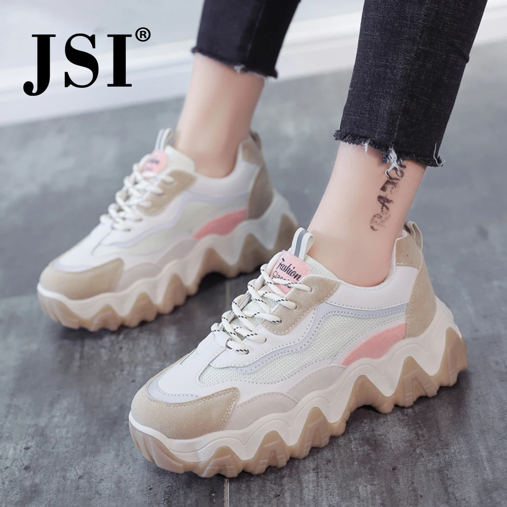 JSI/Новинка Модная женская спортивная обувь Повседневная с круглым носком