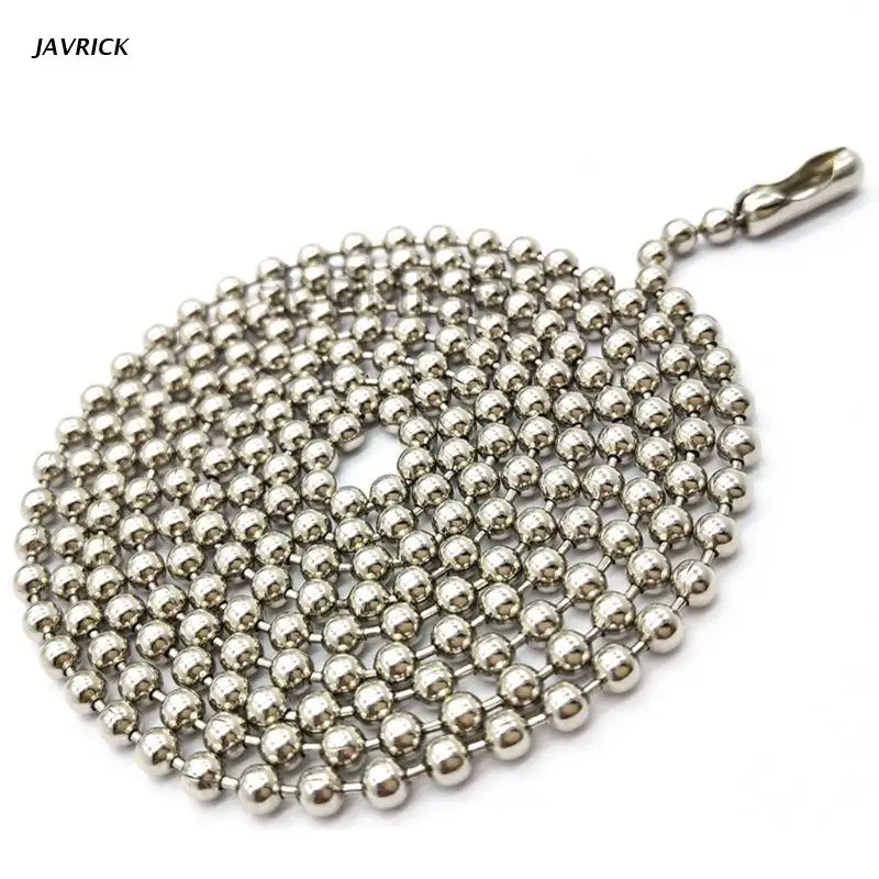 

50 Ball Chain Necklace for Men 24 inches Nickel Plated 2.4mm Ball Bead Chain Adj