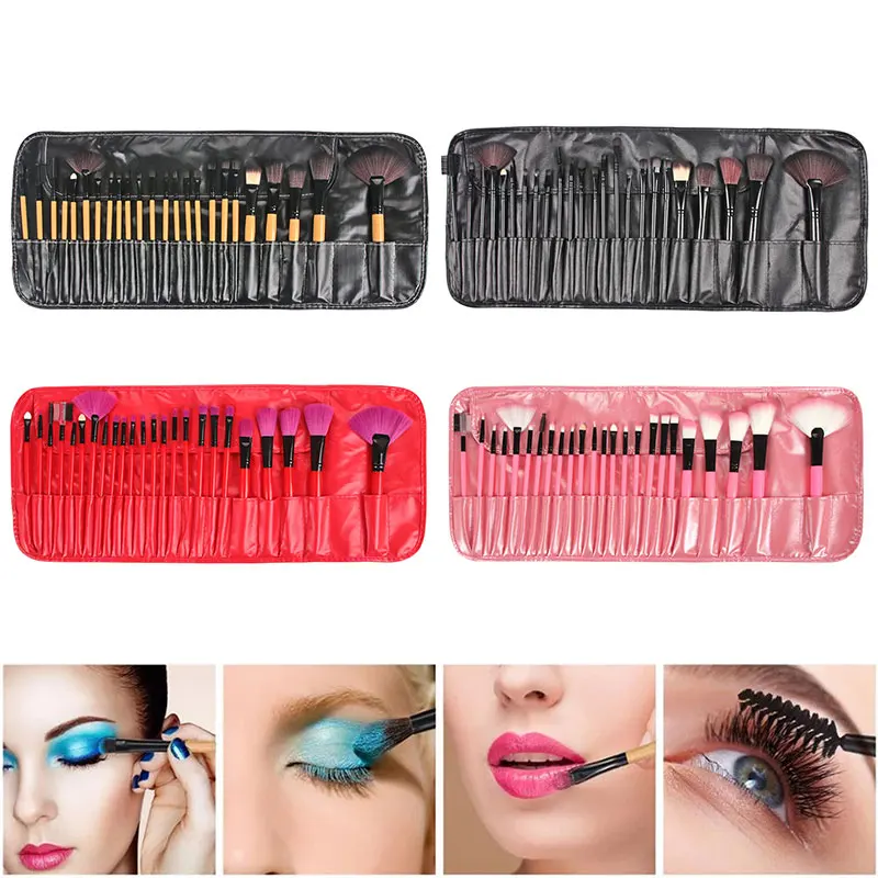 24Pcs Professional Makeup Brushes Foundation Eye Shadows Lipsticks Powder Make Up Brushes Tools Bag pincel maquiagem Kit