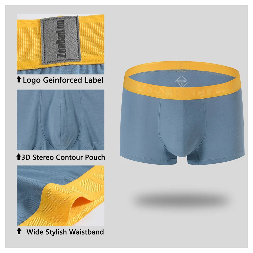 Mens Boxer Shorts 4pcs/lot Bamboo Underpants Soft Boxer Men Breathable Solid Underwear Flexible Boxershorts Underpants