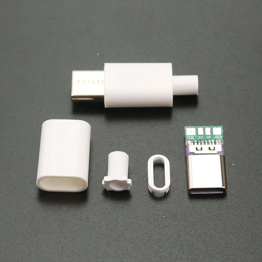 ChengHaoRan USB 2.0/Type C/Micro Male jack Charging Plug Welding USB-C Adapter 3/4 in 1 5A Large Current Connector With Case |