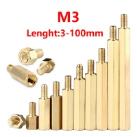 thread m3l34568mm hex brass standoff spacer screw pillar fixed pcb computer pc motherboard female male standoff spacer