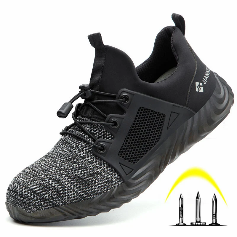 

Indestructible Steel Toe Shoes Men All In One Safety Work Shoes Puncture-Proof Boots Lightweight Breathable Sneakers Male