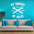 Домашний декор для гаража, знак для ремонта автомобиля, мой гараж, мои правила, цитата, настенная виниловая фотография, гараж, съемный постер