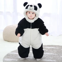 baby thicken cotton panda kigurumi pajamas clothing newborn infant romper onesie animal anime costume hooded winter jumpsuit