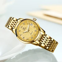 womens automatic mechanical wristwatch business casual style with stainless steel watchband luminous ladies luxury brand clock