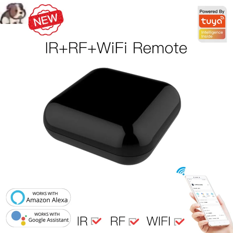 

Универсальный пульт дистанционного управления Wi-Fi RF + IR, радиочастотные приборы, управление через приложение Tuya/Smart Life, работа с Alexa Google Home, вы...
