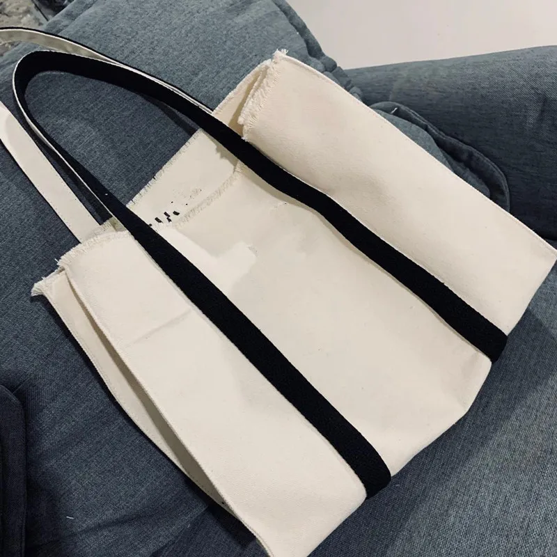 

Canvas Shopping Bags Eco Reusable Foldable Shoulder Bag Large Handbag Fabric Cotton Tote Bag for Women Shopping Bags