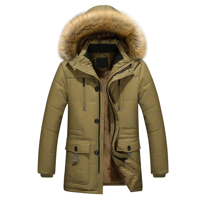 MANTLCONX Men Winter Wool Jackets Coats Thick Cotton Casual Fashion Man Parkas Large Size Jackets Jaqueta Outwear Coat Men