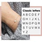 EManco модный браслет с гравировкой алфавита женский браслет с маленьким сердцем очаровательные браслеты для женщин Регулируемый браслет из нержавеющей стали 316L