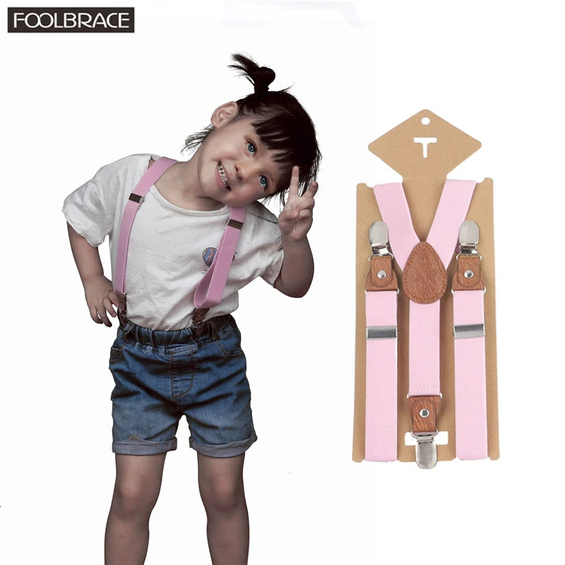 Подтяжки с кольцом медведем для мальчиков Детские винтажные коричневые подтяжки