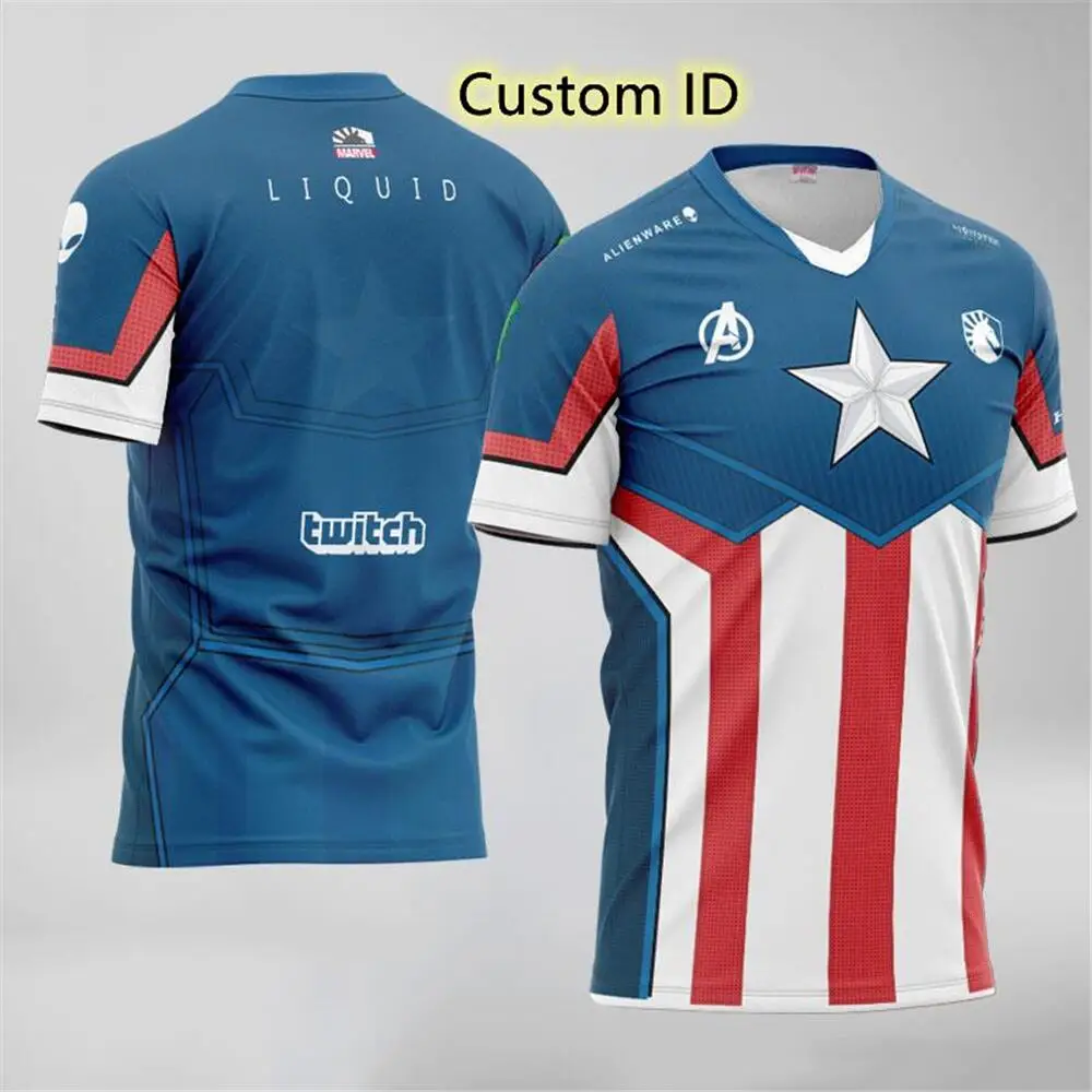 

2021 Harajuku New E-sports Team Game Peripheral Top T-shirt Short Sleeve Spring/Summer ID Card Customized ID Super Large Size