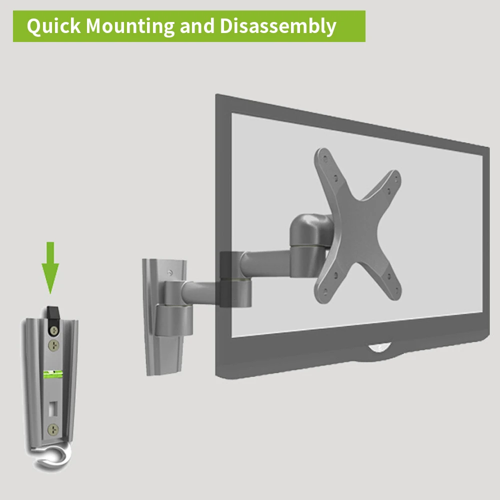 

Monitor Wall Mount Bracket Articulating Adjustable Monitor Arm Stand with Extension for 13 to 27 Inch Screen