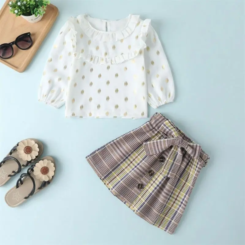 

Рубашка в горошек для маленьких девочек, 2 шт./компл.