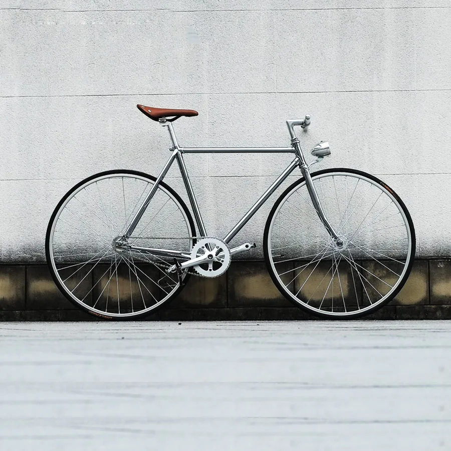700C bicicleta fixie gear велосипедная Рама с серебряным покрытием винтажная велосипедная Рама 52 см односкоростная велосипедная Рама из стали с вилкой