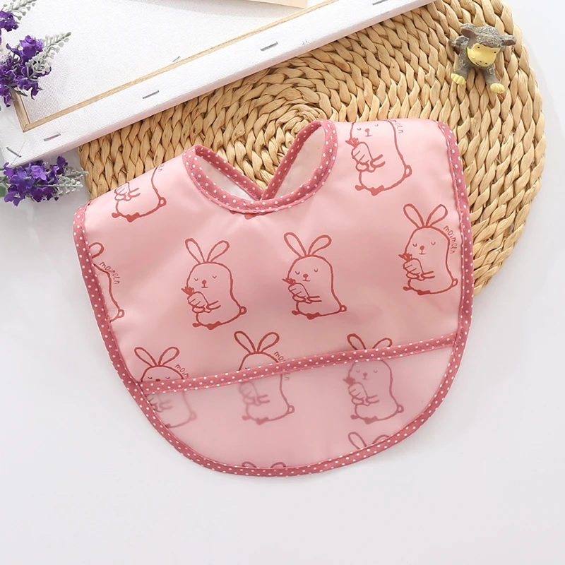 

Cartoon Print Waterproof Baby Bibs Infant Feeding Apron Smock Newborn Gifts Burp Cloth Saliva Towel