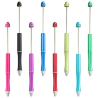 20pcslot multi color selection metal ballpoint diy pen hot sale add a bead ball pen beadable metal pen kawaii office supplies