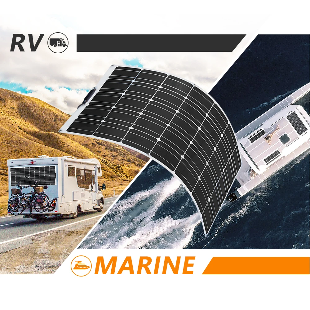 Панель солнечных батарей 150 Вт 18 в полугибкая монокристаллическая солнечная