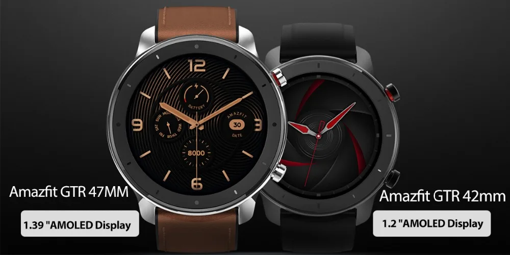 Huami Смарт-часы Amazfit GTR 42 мм amoled Huami Gtr 5ATM водонепроницаемые Смарт-часы 24 дня батарея AMOLED экран 12 спортивных режимов