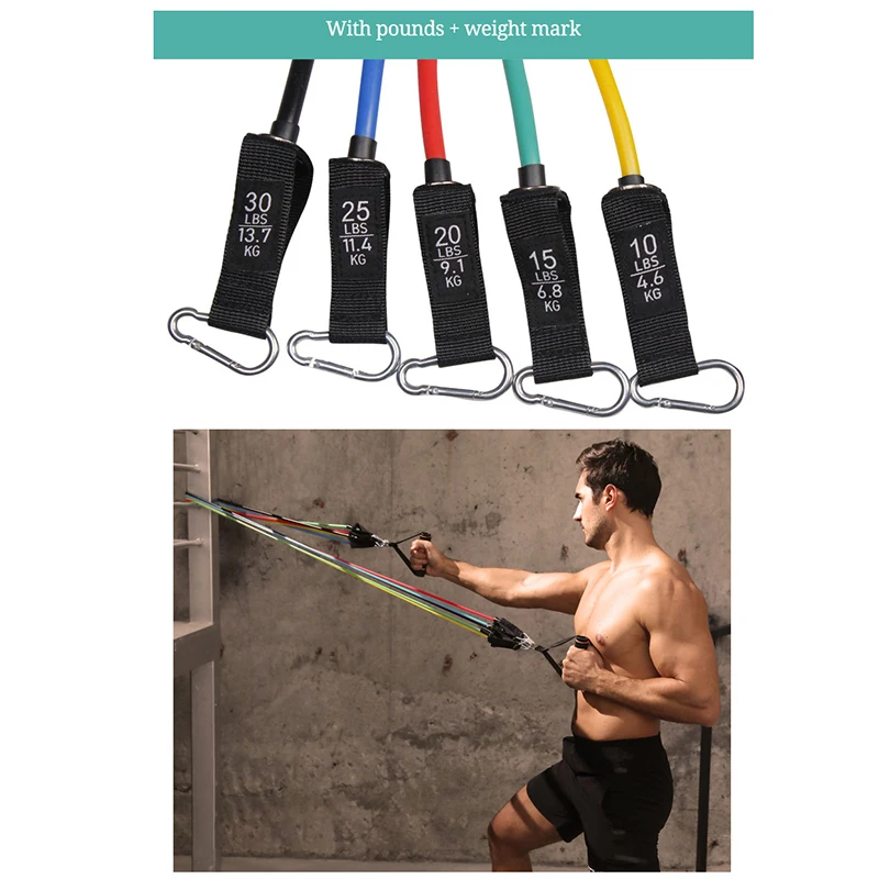 

11 Pcs Resistance Bands Set Bodybuilding Expander Stretchy Gum Sports Workout Elastic Band For Training Rubber Bands For Fitness