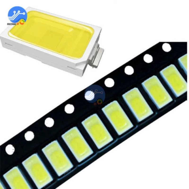 

100PCS/Lot SMD LED SMT-EE132 5730 White 6050-7000K LED Light Bead 50-55LM 3.3V-3.6V