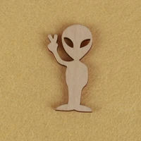 alien shape mascot laser cut christmas decorations silhouette blank unpainted 25 pieces wooden shape 0482
