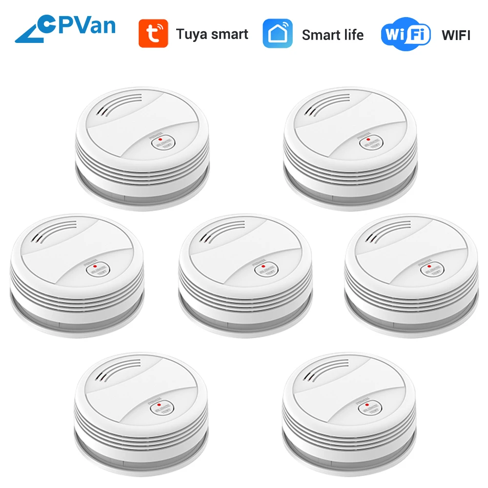 CPVan SM05W 7 шт./лот детектор дыма WiFi датчик пожарный Tuya APP Smart Life Сигнализация|Детектор