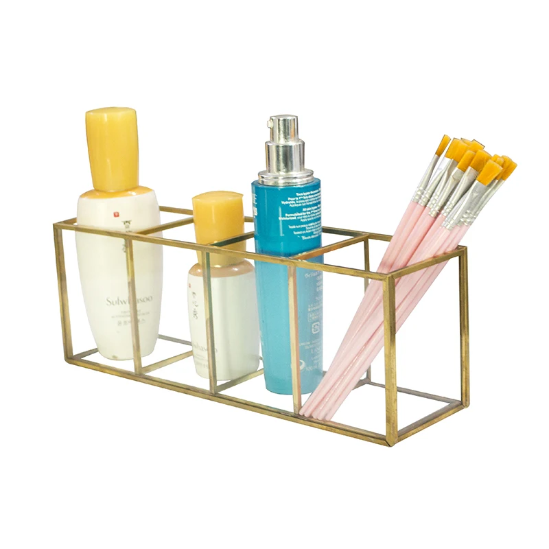 Акриловый Органайзер с 4 отделениями для хранения косметических кистей