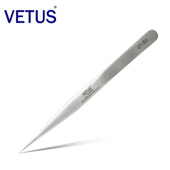 VETUS SA серии нержавеющая сталь Сверхтонкий Высокоточный антимагнитный антикислотный Пинцет Pro Инструмент для наращивания ресниц - Цвет: 27-SA