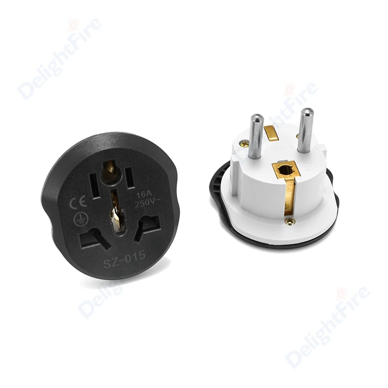 

1000pcs EU Plug Adapter Universal High Quality 250V 16A EU Plug Electric Socket AU US UK CN To EU Wall Socket AC Travel Adapter