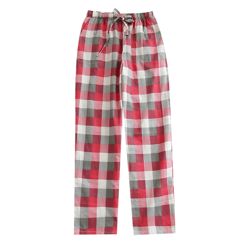 

2021 New Hot Sale Couples Sleepwear Pants Plaid Lounge Wear Cotton Pajamas Pants Sleep Bottoms