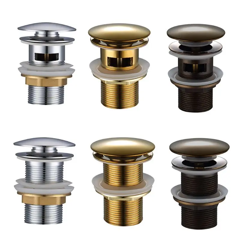 

Brass Pop-up Drain Bathroom Basin Sink Drain Plugs Overflow Hole Bath Faucet Kit