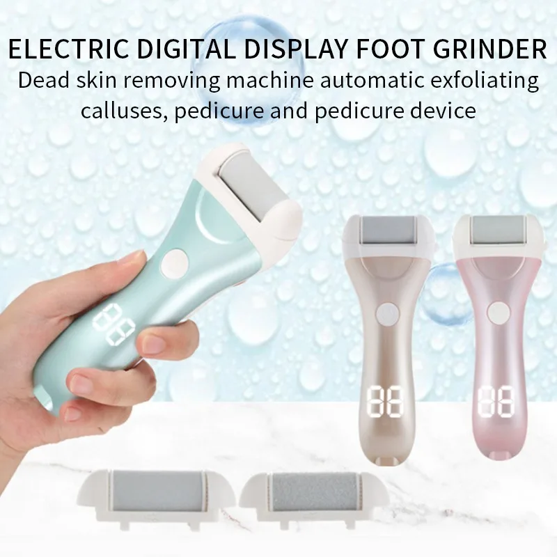 

Electric Pedicure Tools Rechargeable Foot Care Machine Dead Skin Callus Remover LED Digital Display Foot File with Roller Heads