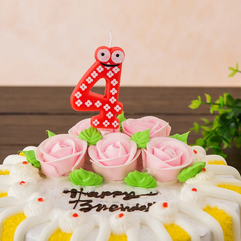 Мультяшная лягушка 0-9 цифры свечи торт капкейк топперы детский день рождения