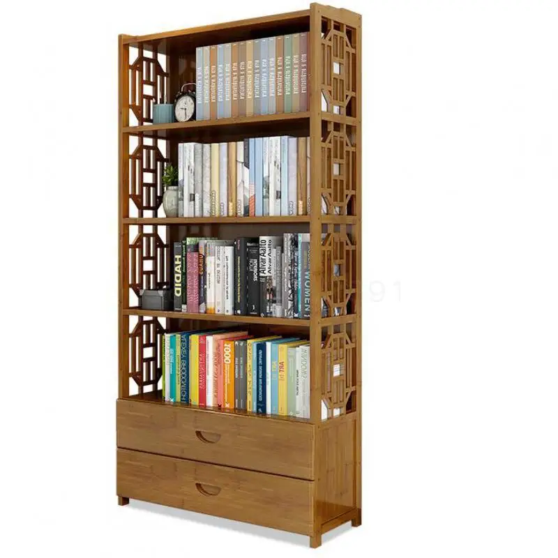 Простая книжная полка книжный шкаф из массива дерева простой современный