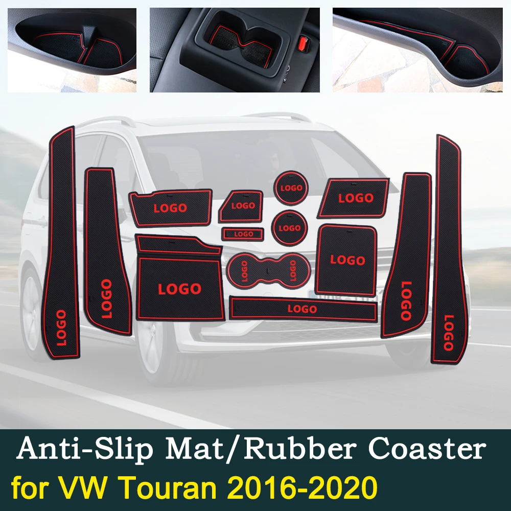 Противоскользящая резиновая накладка на дверь для Volkswagen VW Touran 5T 2016 ~ 2020 MK2 2017 2018 2019