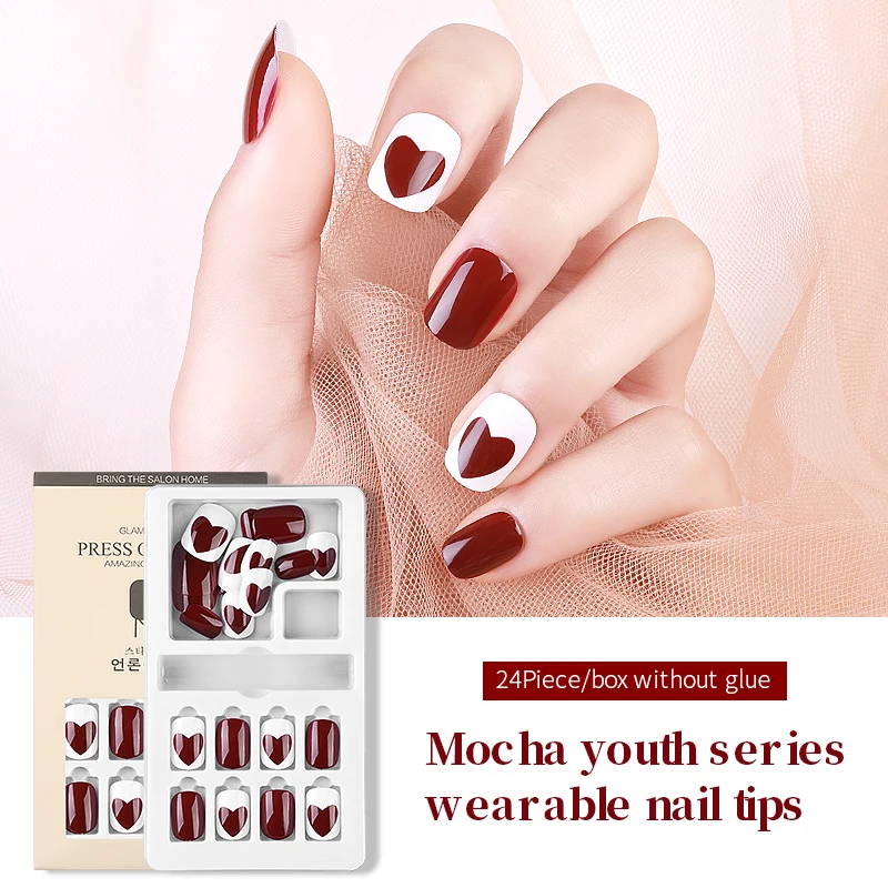 24 шт Съемные накладные ногти с полным покрытием искусственные накладки