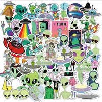 103050 pcs cartoon alien sticker mobile phone case skateboard suitcase waterproof graffiti sticker toy wholesale