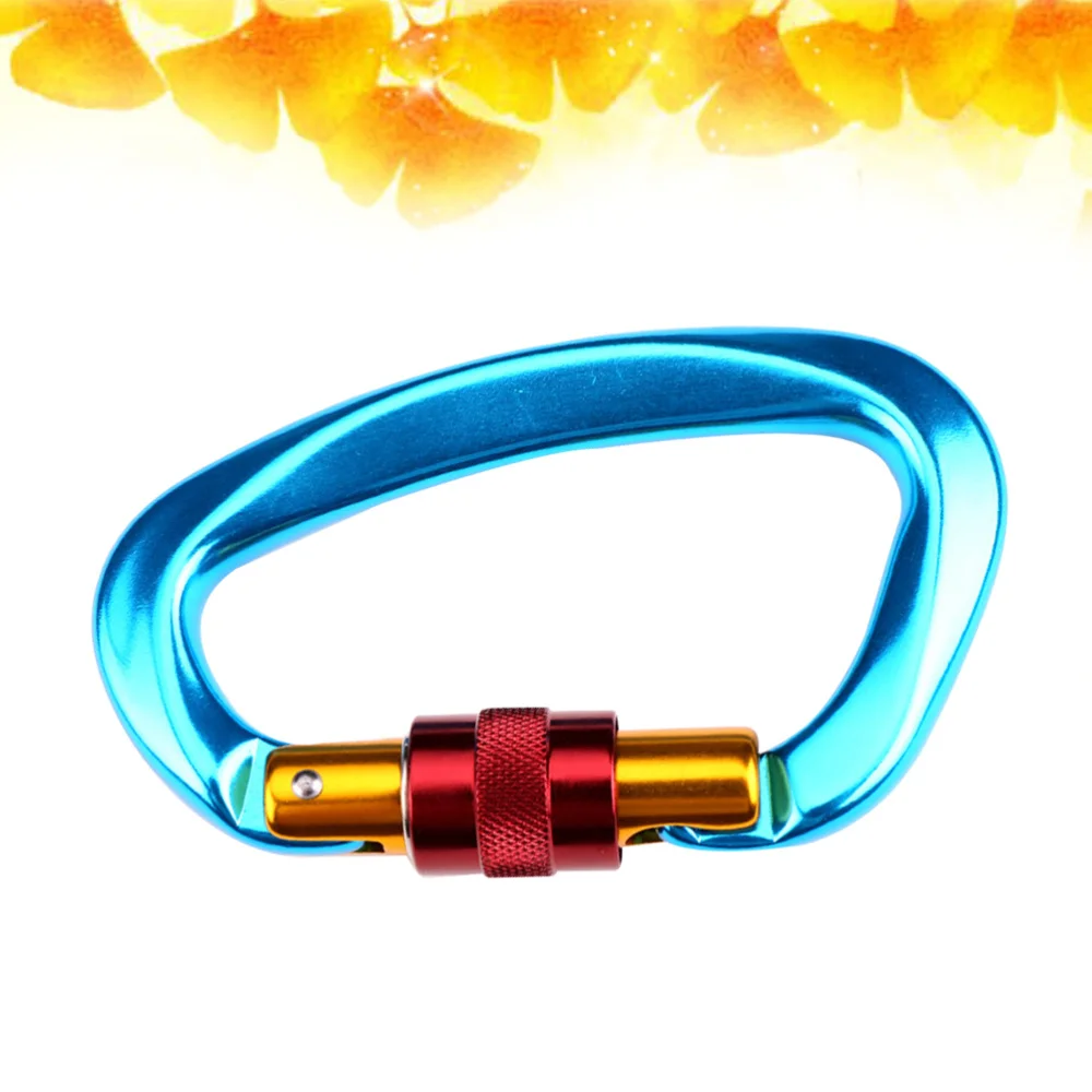 

D Shaped Carabiners Heavy Duty Lightweight Multi-functional Carabiners for Outdoor Climbing Mountaineering (Blue)