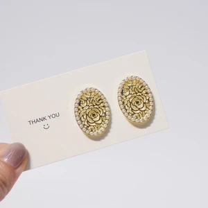 New Earring For Women 14k Plated Gold Luxury Crystal CZ Tassel Feminia Temperament Pearl Stud Eearring Elegant Patry Jewelry
