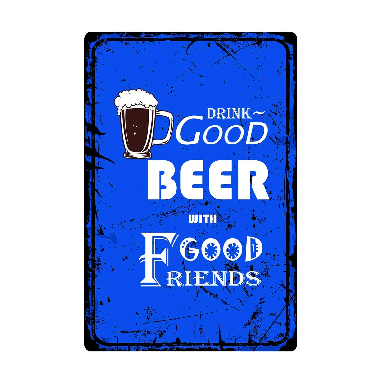 

Синий пиво с хорошими друзьями, металлический Ретро-постер 12x8 дюймов в сельском стиле, домашний бар, гостиная, фермерский дом, кофейный дом, ...